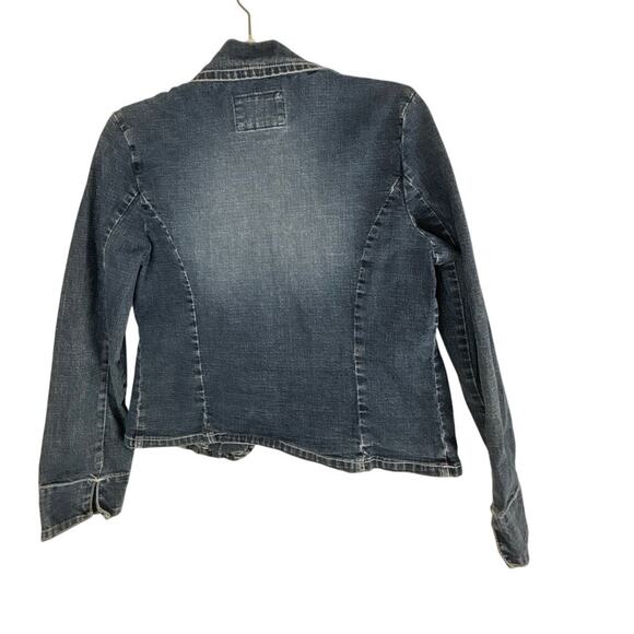 Vintage VTG Live a Little 90’s Denim Jean Jacket with Bow Pocket Detail Size S - Picture 4 of 7